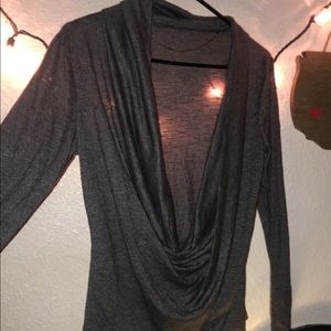 Long sleeve grey sports top